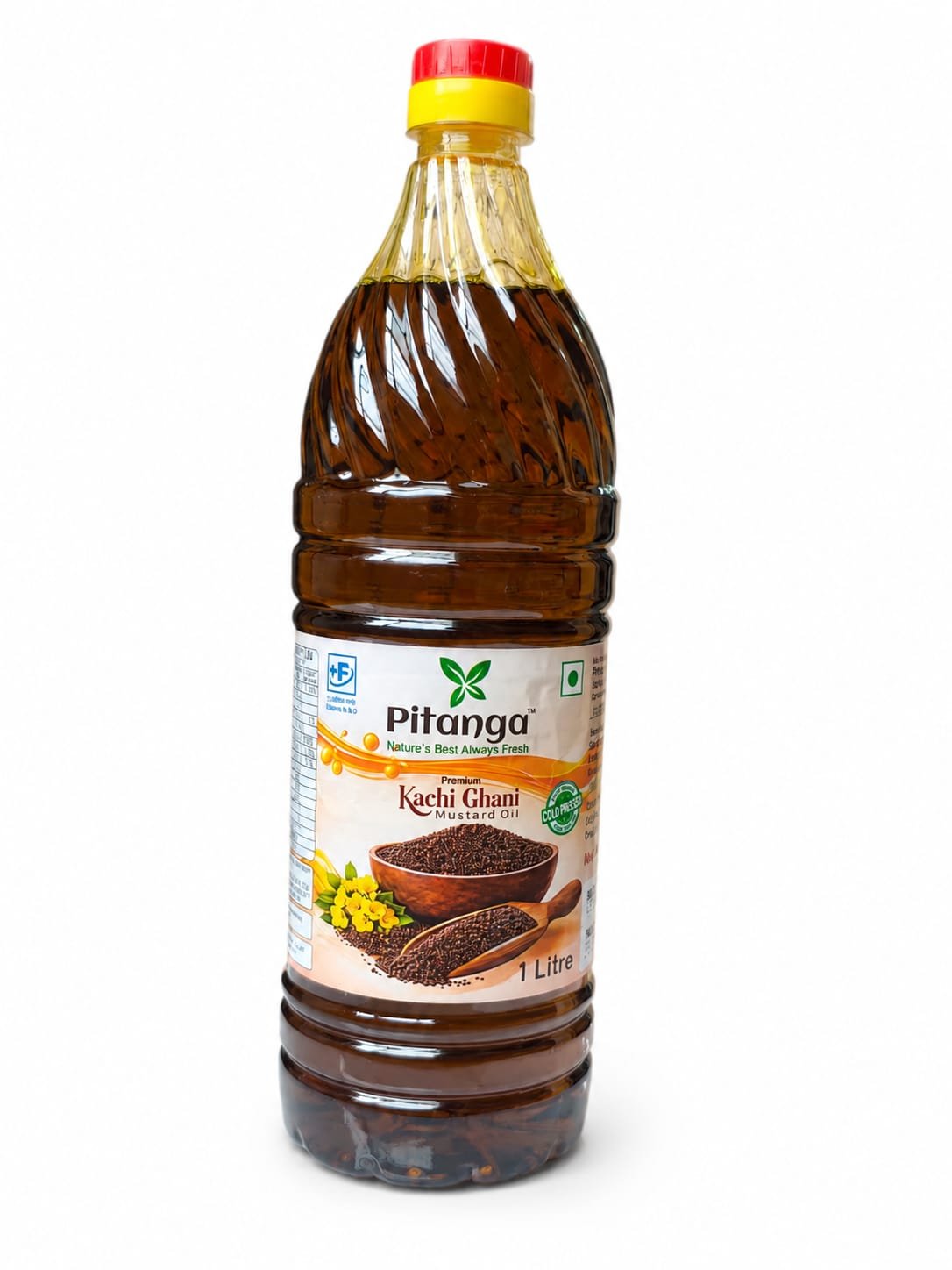 Pitanga Kachi Ghani Mustard Oil bottle