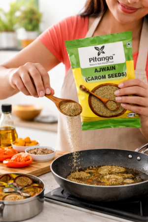 Preparing-ajwain-in-the-kitchen.