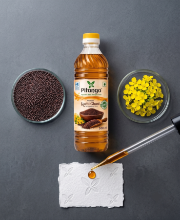 mustard oil kachi ghani 500ml pitanga foods artistic shot